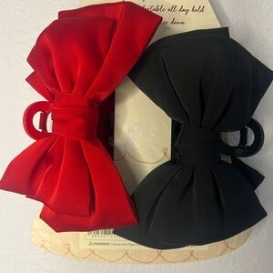 Black and Red Bow Hair Claw Clip NEW!
